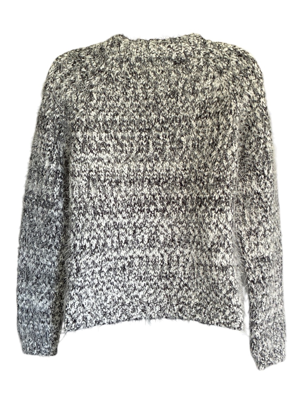 JOA Cozy Marled Gray Fuzzy Grunge Knit Sweater Size S - Picture 4 of 7